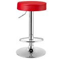 thumbnail image 1 of Costway 1 PC Round Bar Stool Adjustable Swivel Pub Chair U Leather with Footrest Red, 1 of 10