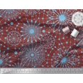 thumbnail image 3 of Soimoi Red Modal Satin Fabric Artistic Geometric Decor Fabric Printed Yard 42 Inch Wide, 3 of 5