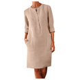 thumbnail image 1 of Ketyyh-chn99 Robes Femmes Jupes pour Femmes Vêtements Robe Droite Unie pour Vacances Robe de Plage à Enfiler Kaki,m, 1 of 5