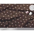 thumbnail image 3 of Soimoi Brown Poly Georgette Fabric American Robin Bird Decor Fabric Printed BTY 52 Inch Wide, 3 of 5