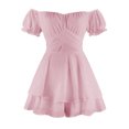 thumbnail image 4 of Penkiiy Combinaisons pour Femmes Mode Été Solide Décontracté Manches Courtes Bretelles Combinaison Rose L Combinaisons, 4 of 9