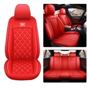 Maidao Car Seat Covers Universal for Mercedes-Benz for ML350 1998-2016 5 Seats Waterproof Premium Leather Front and Back Seat Protectors Red