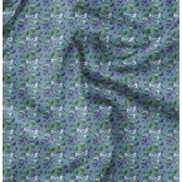 Soimoi Tissu Georgette Viscose Feuilles Imprimé 1 Yard 42 Pouces de Large