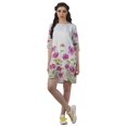 thumbnail image 2 of Moomaya Robes Courtes d'Été pour Femmes Imprimées Coupe Droite en Georgette Mousse Robe Évasée, 2 of 4