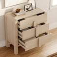 thumbnail image 4 of WAMPAT Commode à 3 Tiroirs, Commode Moderne Mi-Siècle de 31,5 Pouces de Large, Commode en Bois avec Poignées Courbées, Chambre, Salon, Chêne Clair, 4 of 10