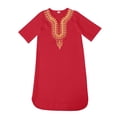 thumbnail image 1 of Chemises Garçons Enfants Classique Africain Dashiki Décontracté Ample Manches Courtes Robe Musulmane Rouge 1-2 Ans, 1 of 4