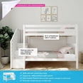 thumbnail image 2 of Max & Lily Lit Superposé Simple sur Simple pour Enfants, Lits Superposés en Bois avec Escaliers et Rangement, Blanc, 2 of 4