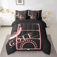 thumbnail image 2 of YST Ensemble de Literie Sport avec Couette, 7 Pcs, Thème Sportif, Format Double, Noir et Rouge, 2 of 4