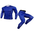thumbnail image 1 of Men‘s Compression Base Layer 2PCS Clothes Set Athletic Fitness Quickly Dry Long Sleeve Tights T-Shirt Leggings, 1 of 7