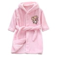 thumbnail image 1 of Hiiyo Little Girls Flannel Bathrobe Cartoon Hooded Sleepwear Robe Nightgown Homewear, 1 of 2