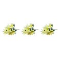 thumbnail image 4 of VONKY Faux Lilium With Realistic Appearance Low Maintenance Artificial Flowers yellow 3Set, 4 of 6