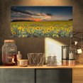 thumbnail image 1 of Sunflower Sunset with Cloudy Sky - Large Landscape Canvas Art, 1 of 3