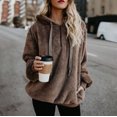 thumbnail image 2 of Sweat à Capuche Sherpa en Peluche pour Femmes, Pull à Fermeture Éclair en Polaire, 2 of 8