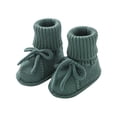 thumbnail image 1 of RXIRUCGD Baby Solid Color Knitted Walking Shoes Slip Socks( Green, Size:9 ), 1 of 2