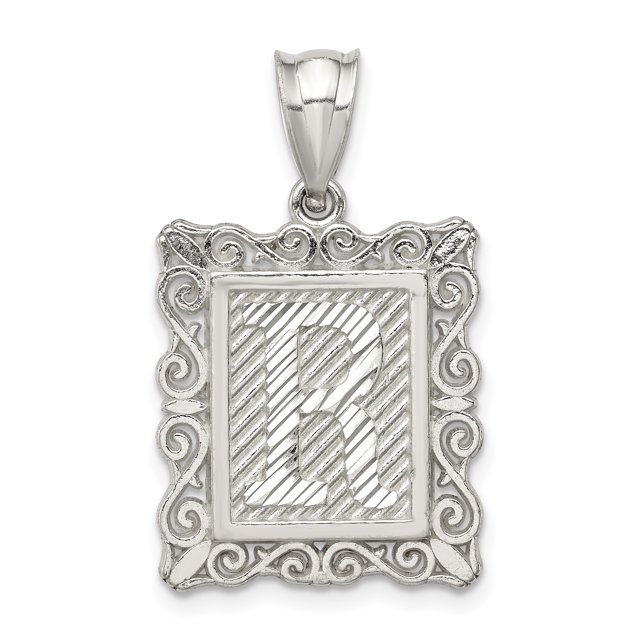 Pendentif Breloque Collier Monogramme Initiale Lettre R Délicat en Argent Sterling 925