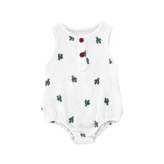 EYIIYE Unisex Baby Sleeveless Romper Linen Romper Jumpsuit Summer Clothes