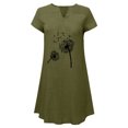 thumbnail image 4 of Yuyuzo Robe d'Été Décontractée pour Femme 2025 à Manches Courtes, Col en V, Robe Ample en Lin, Tunique Confortable, Robe T-Shirt, Robe Droite, 4 of 5