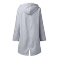 thumbnail image 3 of LSLJS Women Solid Rain Jacket Outdoor Fleece Keep Warm Plus Hooded Raincoat Windproof Jackets Solid Outwear( Gray, XXL), 3 of 3