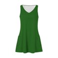 thumbnail image 4 of Timegard Robes pour Femmes Col en V Été Décontracté Robes T-Shirt Sortie de Plage Robe Débardeur avec Poches, 4 of 5