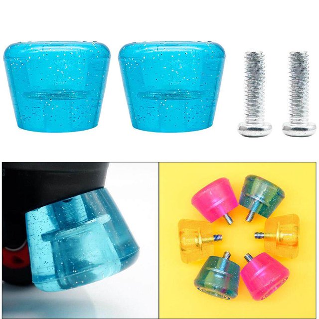 ziyahi 2x Inline Skates Roller Brakes Block Non-Slip Safety Stopper Blue
