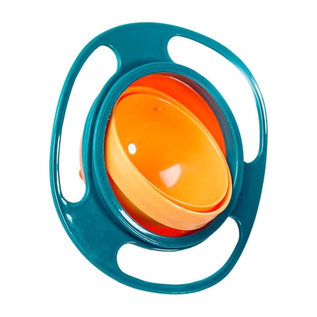 Transemion PP Baby Gyro Bowl Safe For Food Contacting Round Edge And Colorfast Sleek Surface Rotate Bowl Green