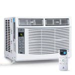 Ourlova Window Air Conditioner 6000 BTU Cools 250 Sq Ft Wifi Enabled Smart AC with Remote App Control Easy Install Kit Energy Efficient Cooling for Large Rooms White
