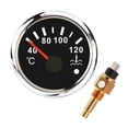 thumbnail image 1 of 40-120 Water Temp Gauge With M16*1.5 Water Temperature Sensor Sender 52mm Water Temp Meter Indicator For Car Boat Motorcycle, 1 of 7