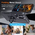 thumbnail image 3 of [PST] Samsung Galaxy S25 / S24 Ring Case, Dual Layers Heavy Duty Magnetic Hard Kickstand Case with Ring Stand, 3 of 5