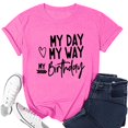 thumbnail image 4 of LUOGENLI T-shirts pour Femme pour Femmes Dames Mode Décontractée à Lettres Imprimées Col Rond T-Shirt à Manches Courtes Haut 4TG T-shirts pour Femmes T-shirts Graphiques T-shirts de la Saint-Valentin L, 4 of 4