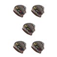 thumbnail image 2 of Transemion Bonnet Décontracté Musulman Hijab Imprimé Floral Turban Coloré Protection des Oreilles Ajustable Bonnet de Nuit Noir Floral 5Ensemble, 2 of 6