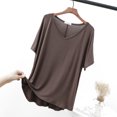 thumbnail image 1 of Blouses pour Femmes Chemise Décontractée Fine Douce et Basique Ajustée Longueur Moyenne Manches Courtes Col Rond Haut/chemise, 1 of 1