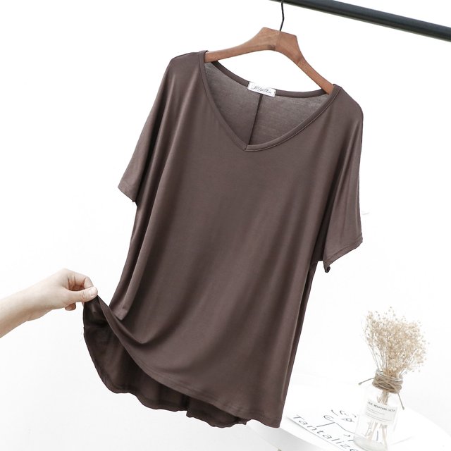 Blouses pour Femmes Chemise Décontractée Fine Douce et Basique Ajustée Longueur Moyenne Manches Courtes Col Rond Haut/chemise