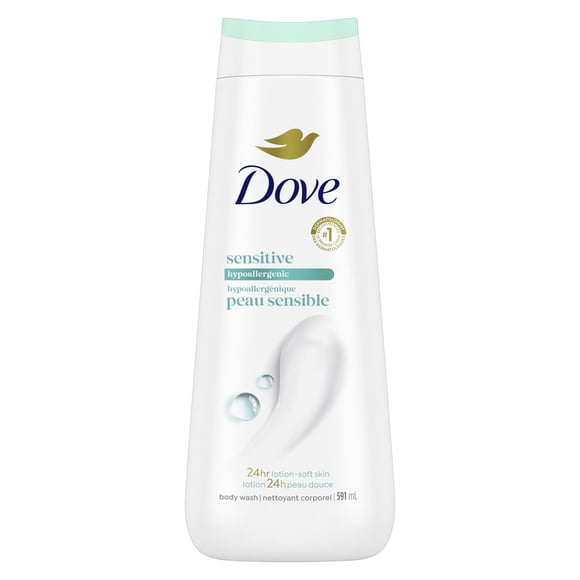 Dove Nettoyant Corporel pour 24 H de Peau Douce Hypoallergénique Peau Sensible, 591 ml