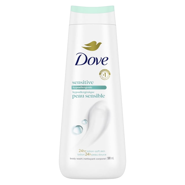 Dove Nettoyant Corporel pour 24 H de Peau Douce Hypoallergénique Peau Sensible, 591 ml