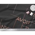 thumbnail image 3 of Soimoi Black Rayon Fabric Floral Alphabet Text Decor Fabric Printed Yard 56 Inch Wide, 3 of 5
