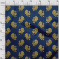 thumbnail image 2 of oneOone Viscose Jersey Fabric Peacock Block Printed Craft Fabric BTY 60 Inch Wide, 2 of 5