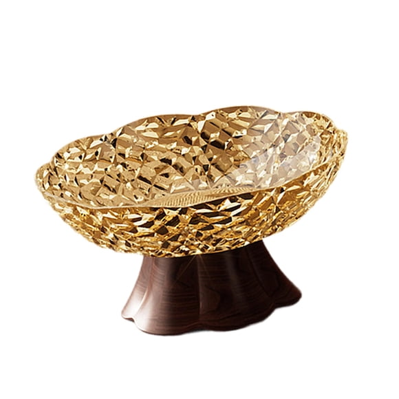 Lipstore Fruit Bowl Candy Plate Household Kitchen Counter for Candies Snacks Desserts M Brown