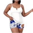 thumbnail image 2 of NSLGXD Women's Tankini Swimsuits Plus Size Modest Tummy Control Bathing Suit Adjustable Spaghetti Straps Soft Stretchy Tankinis with Boyshort White Bathing Suits,Size XL-5XL, 2 of 6