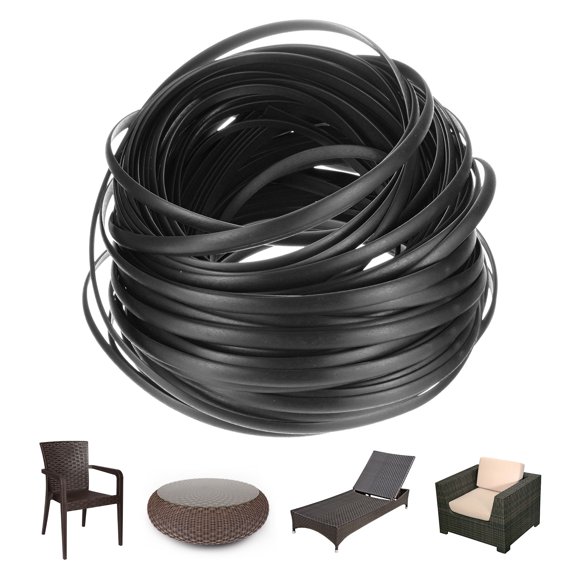 Uxcell Kit de Réparation en Osier Lot de 1, 5mm x 66 Pieds/20m Fournitures de Remplacement en Rotin Plat pour Réparation de Meubles de Patio [Noir]