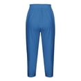thumbnail image 4 of Yuyuzo Womens Plus Size Capris High Waisted Straight Leg Solid Color Bottom Capri Pants for Women 3/4 Slacks, 4 of 5