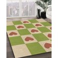 thumbnail image 3 of Ahgly Tapis d'Intérieur Lavable en Machine Carré Transitionnel Brun Gingembre Vert, 5 Pieds Carré, 3 of 7