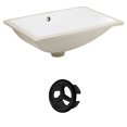 thumbnail image 1 of 20.75-in. W CSA Rectangle Bathroom Undermount Sink Set In White - Black Hardware AI-20534, 1 of 7