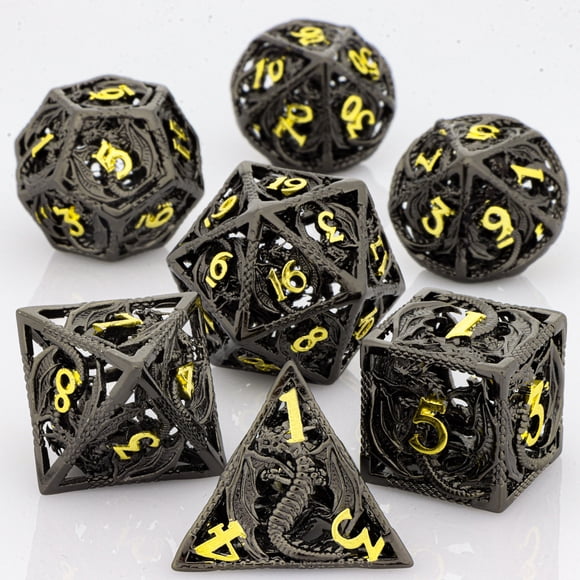 Polyhedral Metal Dragon D&D Dice Set for Dungeons and Dragons, DnD Hollow Flesh Dice, D&D Dice Set, Dragon Dice Gifts,