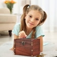 thumbnail image 4 of Large Wooden P Iggy Bank Safe Money Box With Lock Wood Carving Handmade, 4 of 8