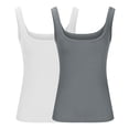 thumbnail image 3 of Plebaso 2 Pack Ribbed Tank Tops for Women Spaghetti Strap Slim Tops Scoop Neck Sleeveless Summer Tops, 3 of 4