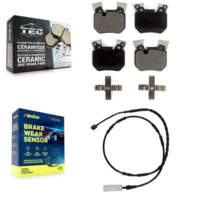 TEC Rear Ceramic Disc Brake Pads and Wear Sensors Kit for Car 2012-2013 BMW 135i 3.0L KTW-101211
