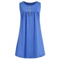 thumbnail image 2 of Innerwin Mini Robe Bouton Femme Robe d'Été Plage Solide Ample Bohème Bleu Clair m, 2 of 4