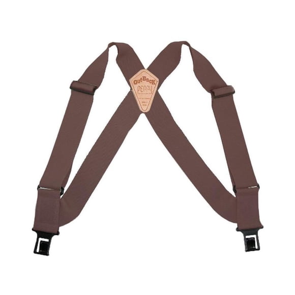 Perry Outback Comfort Suspenders 2"" Regular Clip-On Belt Suspender - Brown