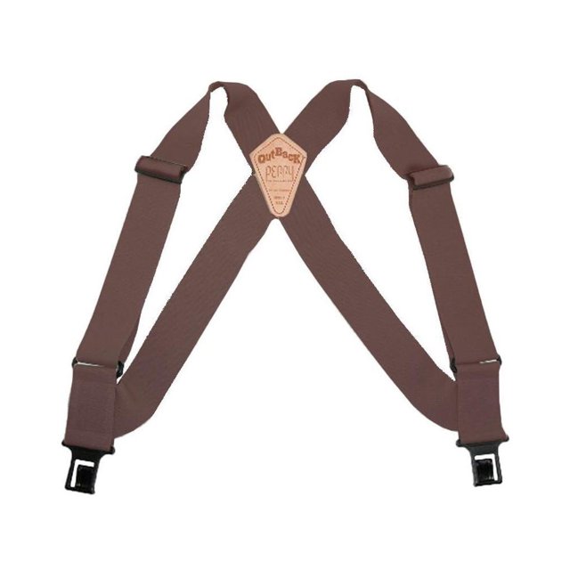 Perry Outback Comfort Suspenders 2"" Regular Clip-On Belt Suspender - Brown