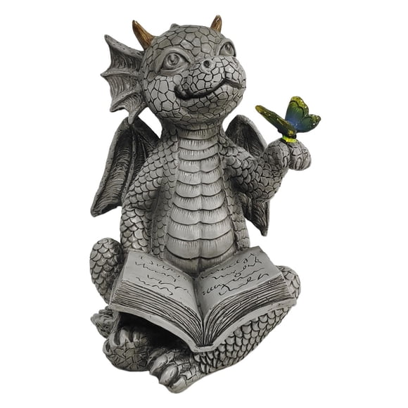 Angelo Décor Statue solaire du dragon Kaida avec papillon